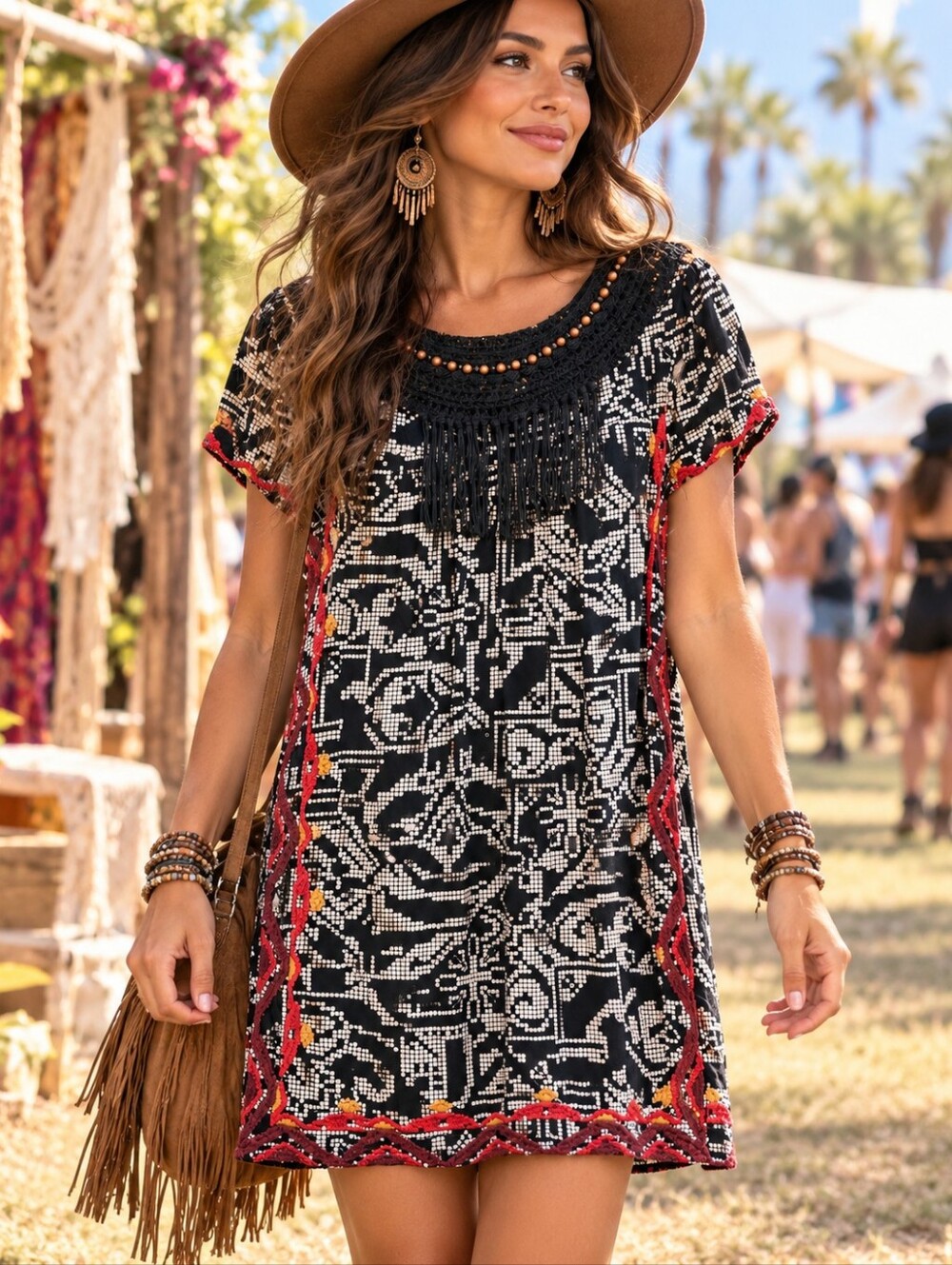Anthropologie Floreat Abelia beaded geometric Dress embroidered womens Small SP